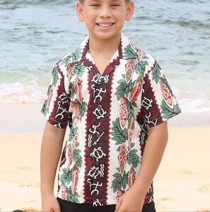 Pacific Lengend Apparel Boys Tropical Surfboard Print Shirt Size 2t